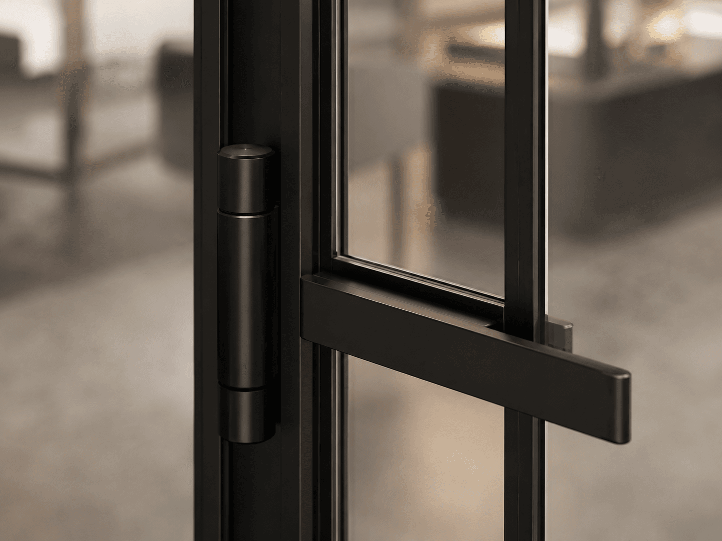 Фурнитура перегородки BlackDoors — ручка на стальной створке