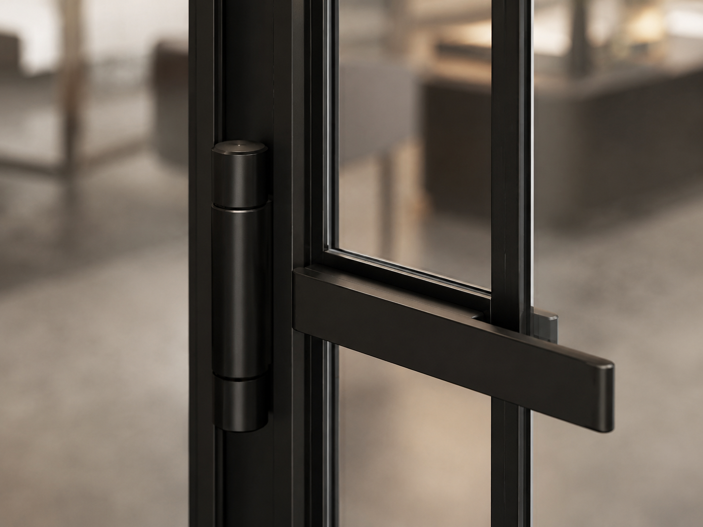 Фурнитура перегородки BlackDoors — ручка на стальной створке